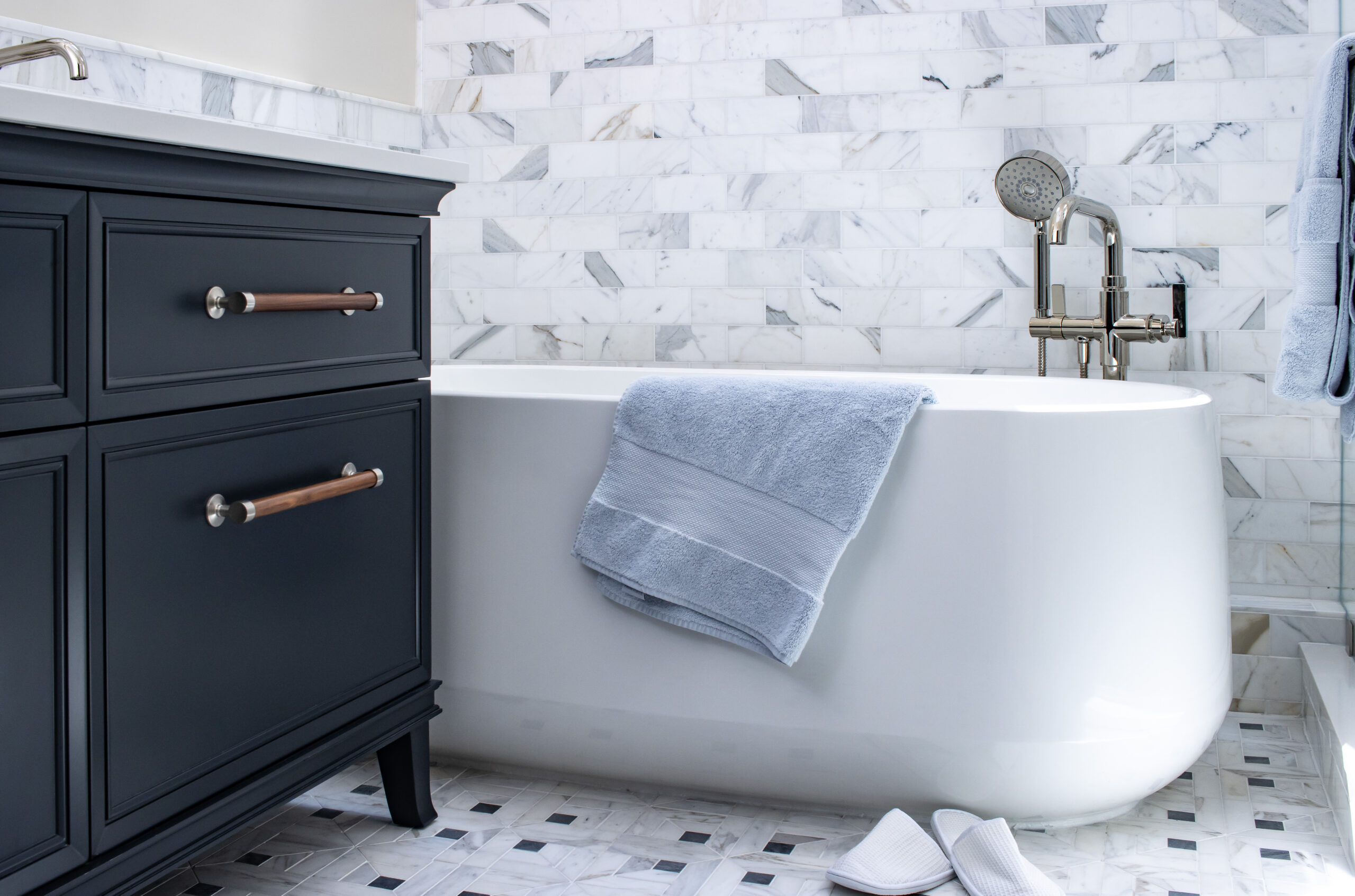 Timeless Navy & White Bathroom