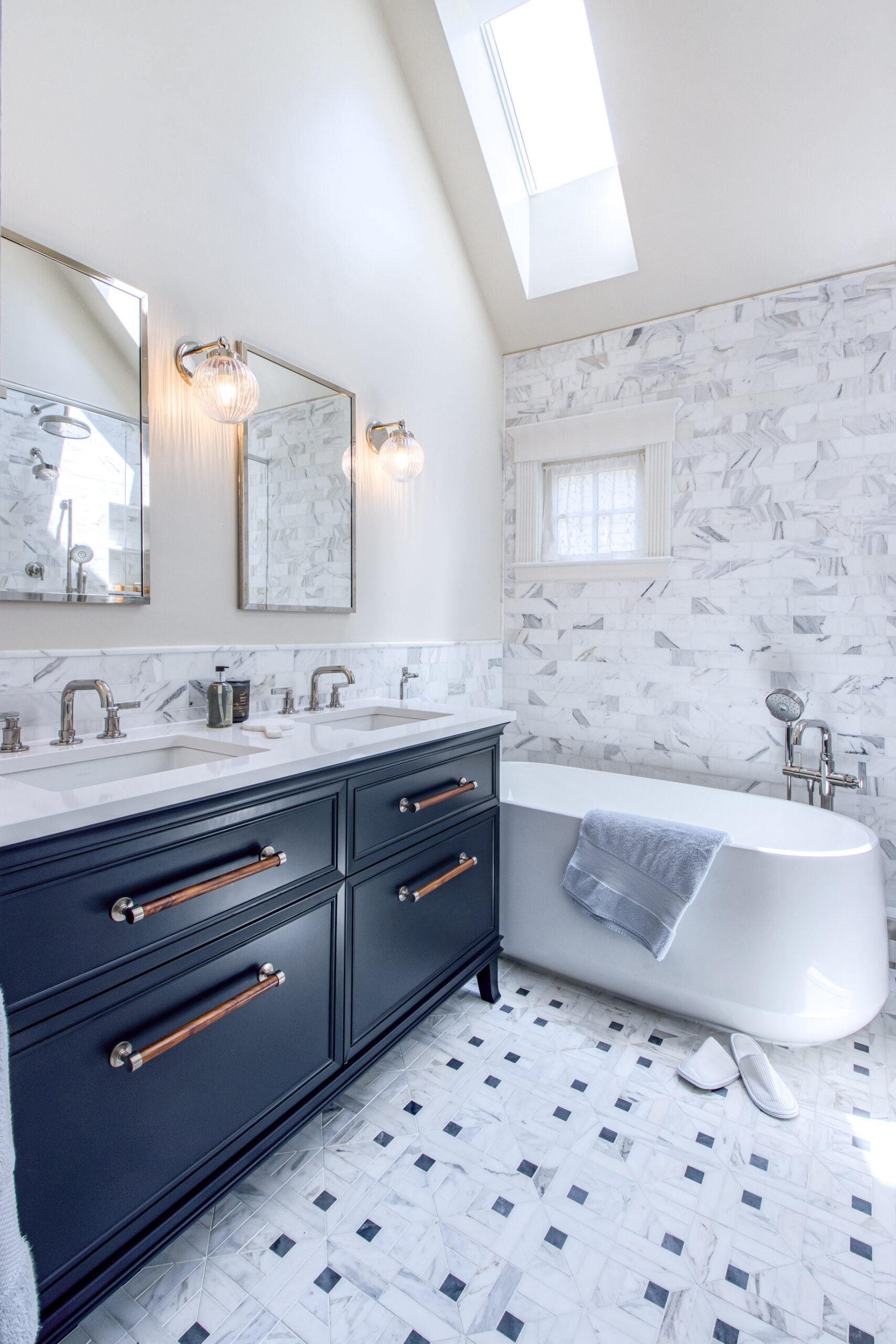 Timeless Navy & White Bathroom