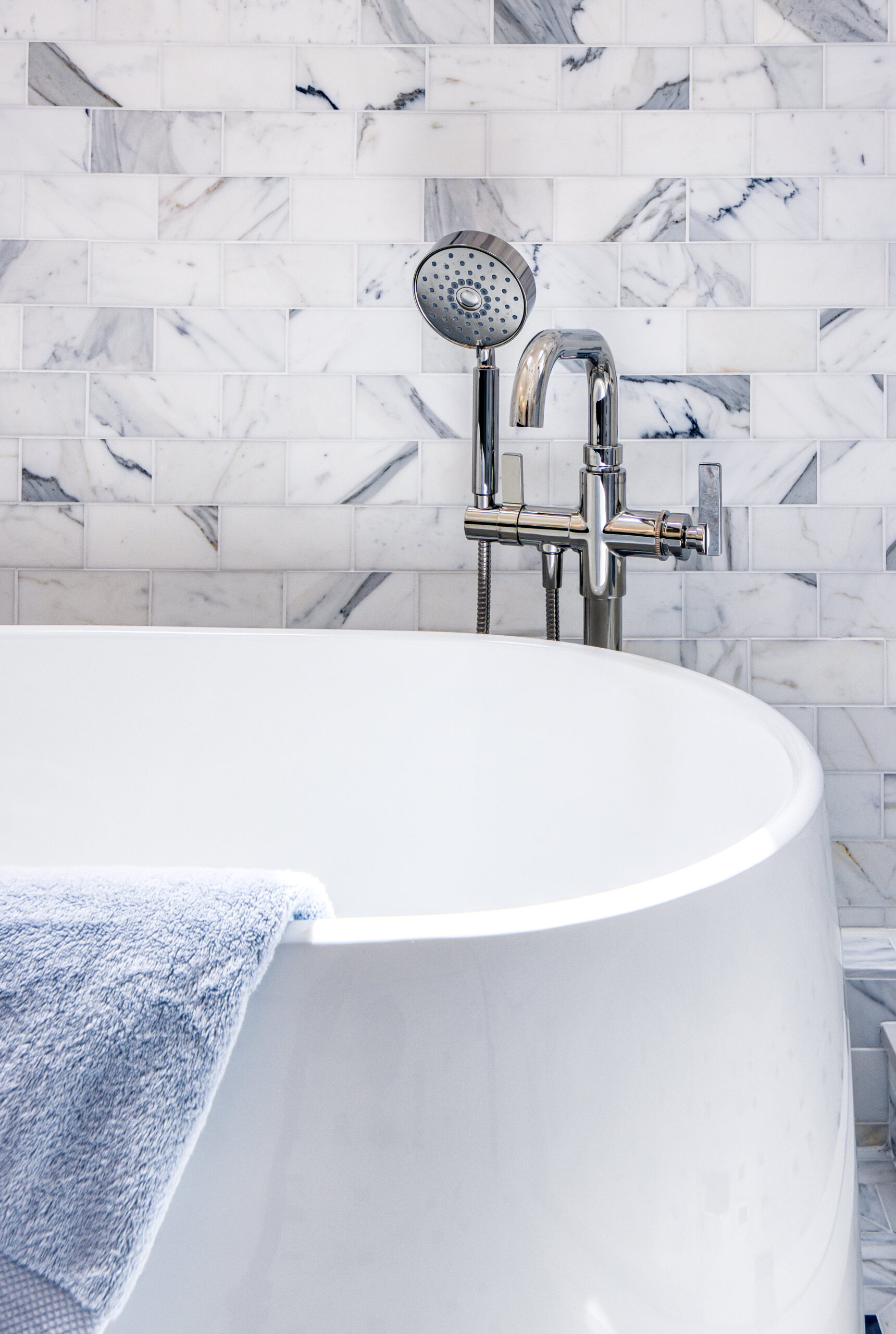 Timeless Navy & White Bathroom